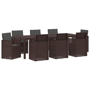vidaXL Dārza ēdamgalds 9 gab. Brūns un antracīta PP