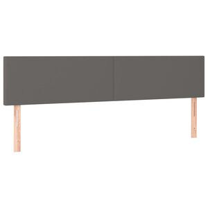 vidaXL gultas galvgaļi, pelēks, 200x5x78/88 cm, mākslīgā āda