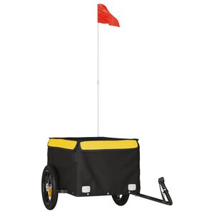 vidaXL velosipēda piekabe, 30 kg, melna un dzeltena, dzelzs