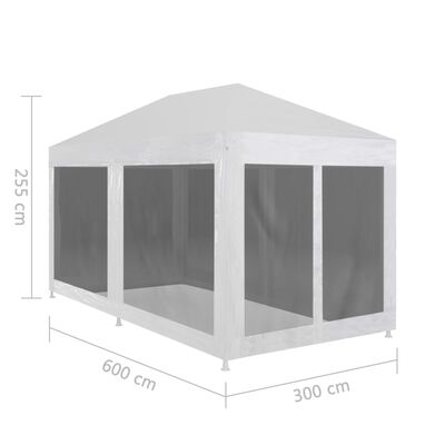 vidaXL svinību telts ar 6 sieta sienām, 6x3 m