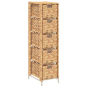 vidaXL skapītis ar 5 groziem, 25,5x37x100 cm, ūdens hiacinte