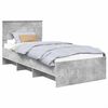 vidaXL Gultas rāmis Betona pelēks 100 x 200 cm Inženierijas koks