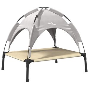 vidaXL Suņu gulta 63 x 49,5 x 60 cm Tērauds Sudrabaini pelēks
