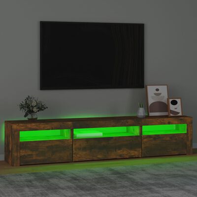 vidaXL TV skapītis ar LED apgaismojumu, ozolkoka krāsa, 195x35x40 cm