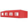 vidaXL Balles telts 1200 x 300 x 255 cm Sarkana PE un Tērauds