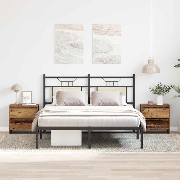 vidaXL Nakts skapītis ar atvilktni 2 pcs Vecs koks 45 x 34 x 44,5 cm