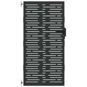 vidaXL Dārza vārti ar slēdzeni Melna 85 x 200 cm Pulverkrāsots tērauds