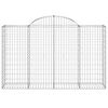 vidaXL arkveida gabiona grozi, 30gb., 200x50x120/140cm, cinkota dzelzs
