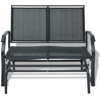 vidaXL šūpuļkrēsls, 105 cm, tērauds un tekstilēns, melns
