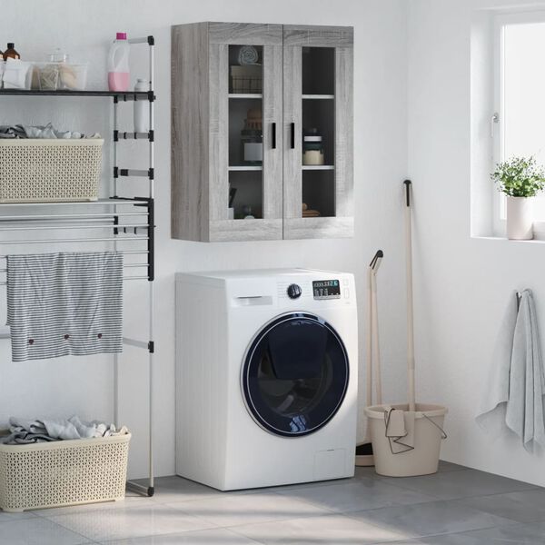 vidaXL sienas skapītis, 69,5x34x90 cm, pelēcīga ozolkoka krāsa