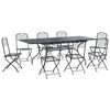 vidaXL Dārza ēdamgalds 9 pcs Antracīta 212 x 90 x 76 cm