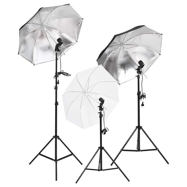 vidaXL fotostudijas komplekts &ndash; gaismas, fons, reflektors