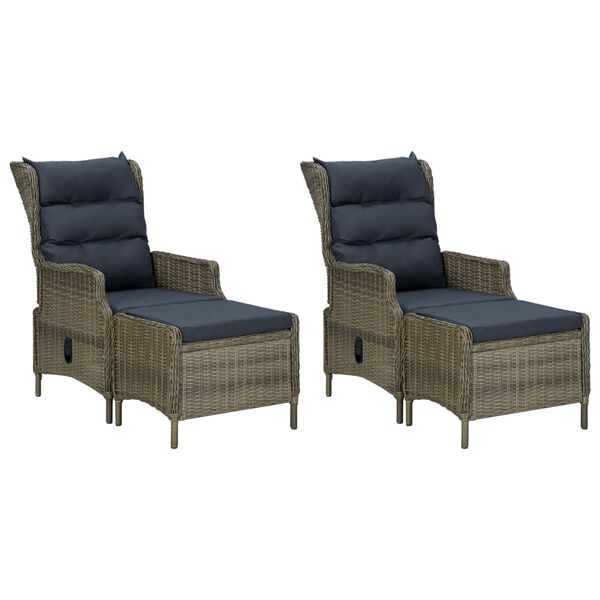 vidaXL 5-daļīgs dārza mēbeļu komplekts, brūns