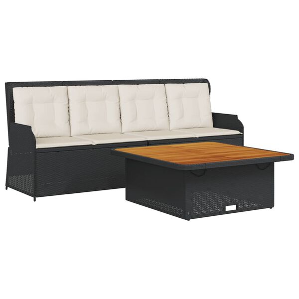 vidaXL 3-daļīgs dārza dīvānu komplekts ar matračiem, PE rotangpalma