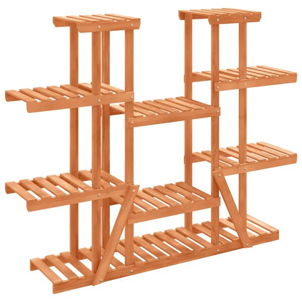 vidaXL puķu statīvs, 110x25x110,5 cm, egles masīvkoks