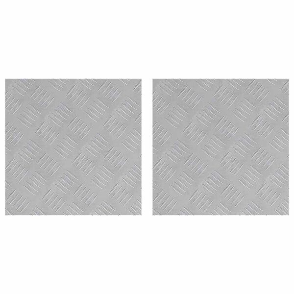 vidaXL Trepju paklājs Kvadrātveida 2 pcs Sudraba 40 x 40 cm Alumīnijs