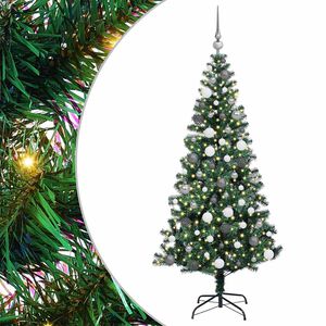 vidaXL Mākslīgais LED Ziemassvētku eglīte Zaļa 180 cm PVC un metāls