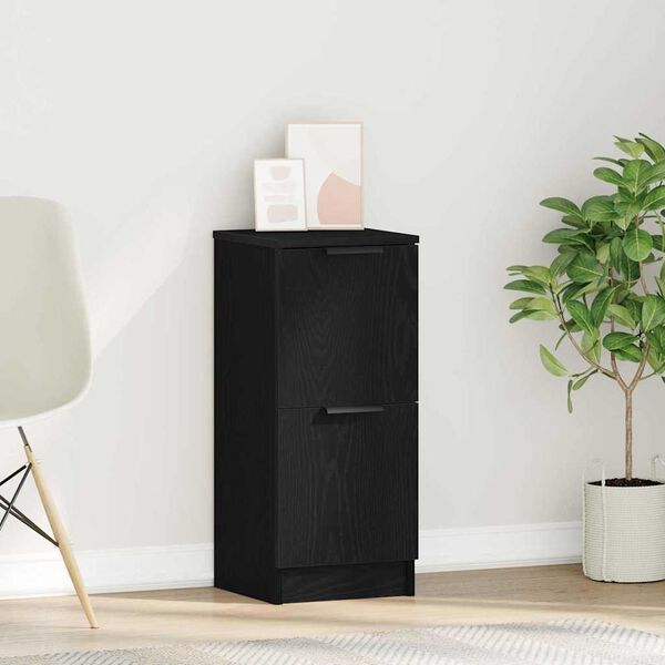 vidaXL Puse Melns ozolkoks 30 x 30 x 70 cm Inženierijas koks