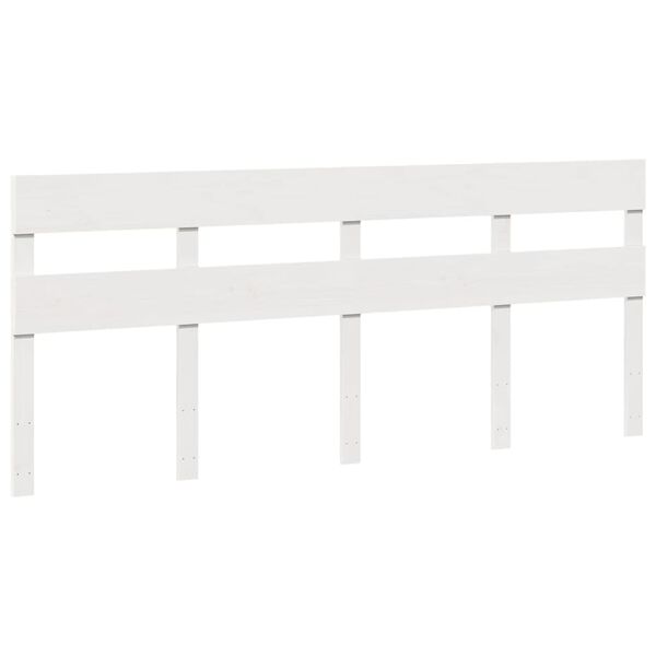 vidaXL gulta bez matrača, balts, 200x200 cm, priedes masīvkoks