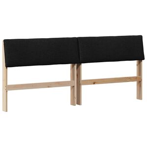 vidaXL Mīkstināts gultas galvgalis Melna 200 cm Ciets priedes koks