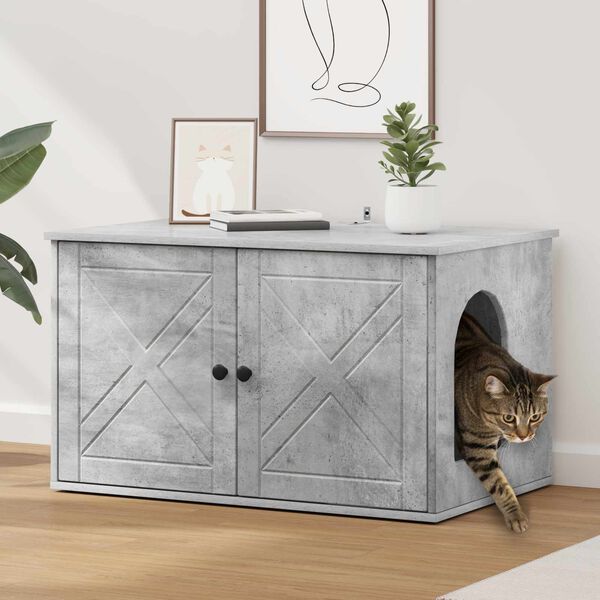 vidaXL Kaķu māja Betons 85 x 55 x 50 cm Inženierijas koks