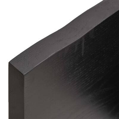 vidaXL galda virsma, tumši brūna, 80x50x(2-4) cm, ozola masīvkoks