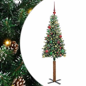 vidaXL Tievā Ziemassvētku Egle Zaļa 150 cm PVC un cietā priedes koks