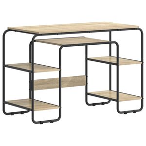 vidaXL Galds ar uzglabā&scaron;anu Sonomas ozols 113,5 x 52 x 75,5 cm