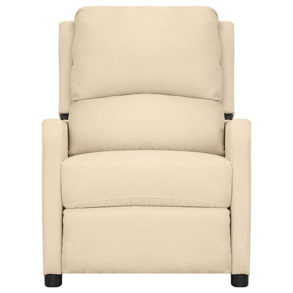 vidaXL masāžas krēsls, paceļams, krēmkrāsas audums