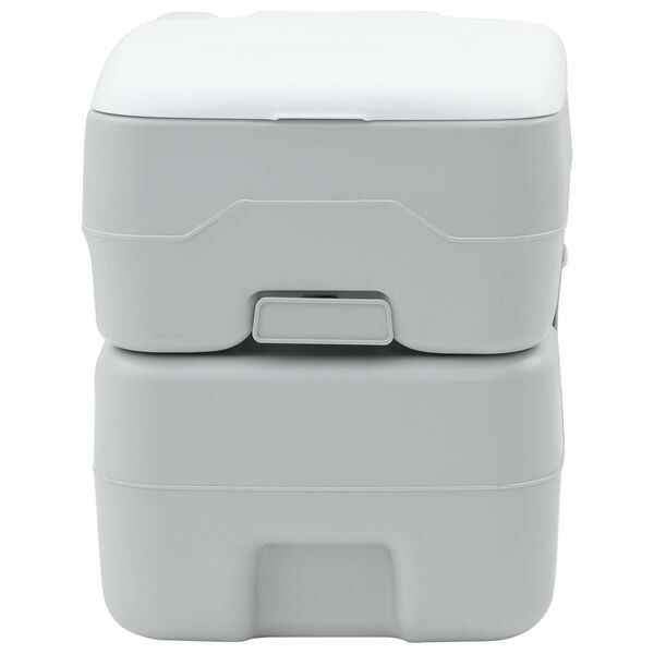 vidaXL Nometnes tualete Pelēka un balta 41,5 x 36,5 x 42 cm