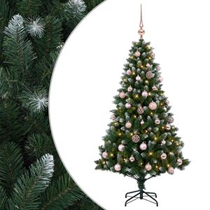 vidaXL Mākslīgā Ziemassvētku eglīte ar rotājumiem 120 cm 150 LED