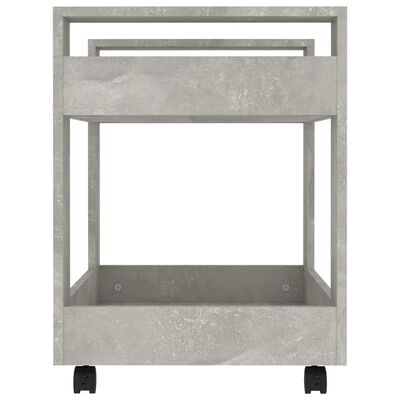 vidaXL galda skapītis uz riteņiem, betonpelēks, 60x45x60 cm
