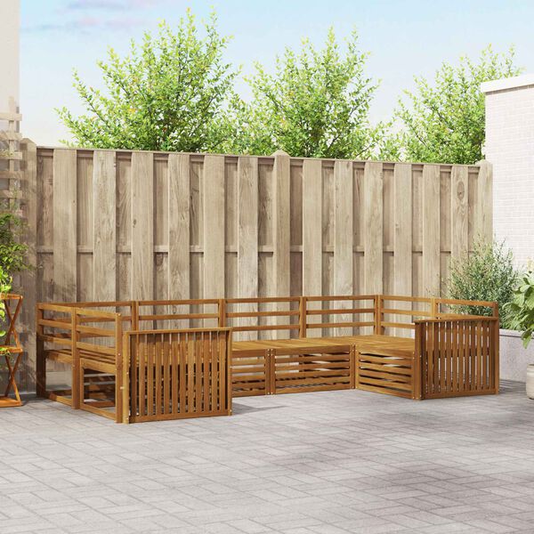 vidaXL Dīvāna komplekti 6 pcs Dabiska Cietā akācijas koks