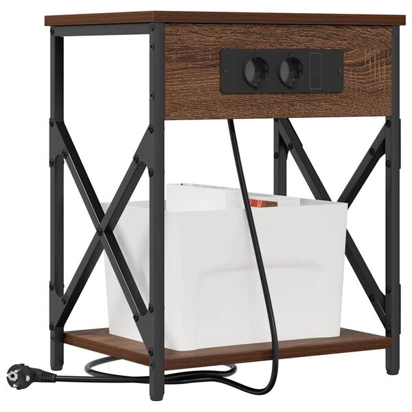 vidaXL Nakts skapītis Brūns ozols 41 x 31 x 51 cm Inženierijas koks