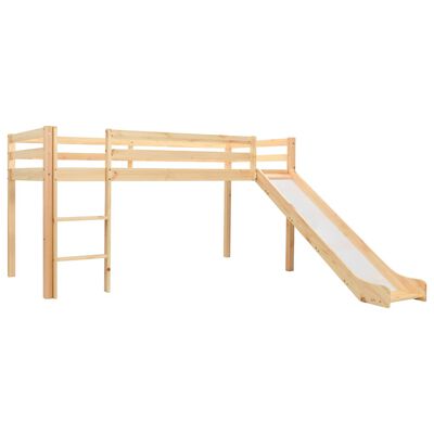 vidaXL bērnu gulta ar slidkalniņu un trepēm, priedes koks, 97x208 cm