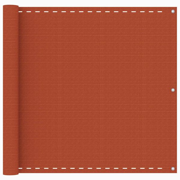 vidaXL balkona aizslietnis, 90x400 cm, oranžs HDPE