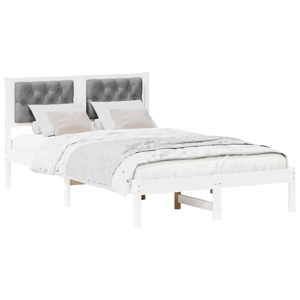 vidaXL Gultas rāmis Gaiši pelēks 120 x 190 cm Ciets priedes koks