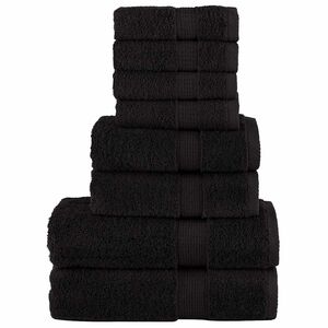vidaXL dvieļu komplekts SOLUND, 8 gab., melni, 600 gsm
