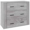 vidaXL kumode, pelēka ozolkoka, 80x33x70 cm, inženierijas koks