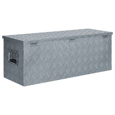 vidaXL alumīnija kaste, 110,5x38,5x40 cm, sudraba krāsā