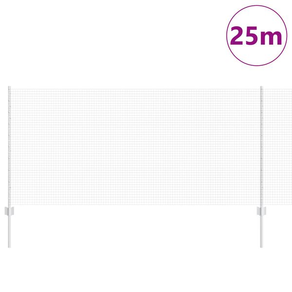 vidaXL Žogs ar stabu Sudraba 1 x 25 m Tērauds