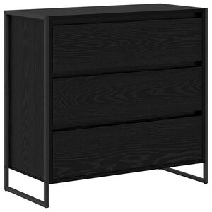 vidaXL Puse Melns ozolkoks 79 x 36 x 75.5 cm Inženierijas koks