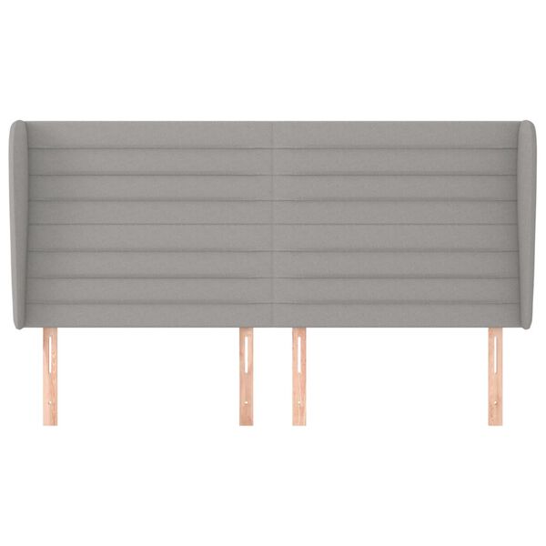 vidaXL galvgalis ar malām, 203x23x118/128 cm, gai&scaron;i pelēks audums