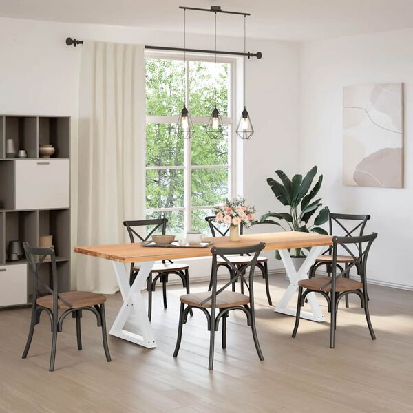 vidaXL ēdamgalda kājas, 2 gab., baltas, 70x(72-73,3) cm, tērauds