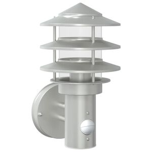 vidaXL āra sienas lampa ar sensoru, sudrabaina, nerūsējo&scaron;ais tērauds