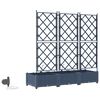 vidaXL Dārza stādītājs 3 pcs Pelēks 120 x 40 x 126 cm Plastmasa