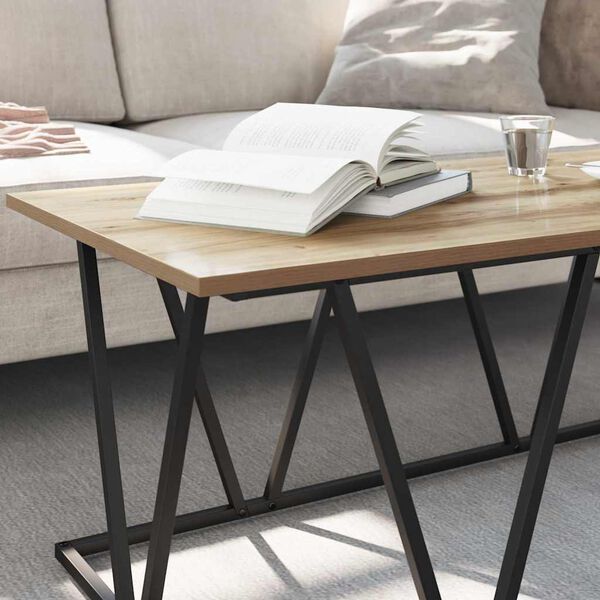 vidaXL Kafijas galdiņš Artisānā ozols 100 x 50 x 40 cm