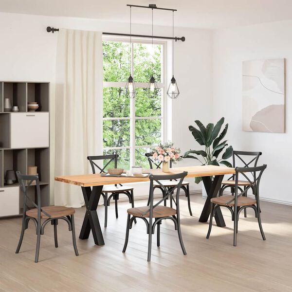 vidaXL ēdamgalda kājas, 2 gab., X-veida, melnas, 50x(72-73) cm, tērauds