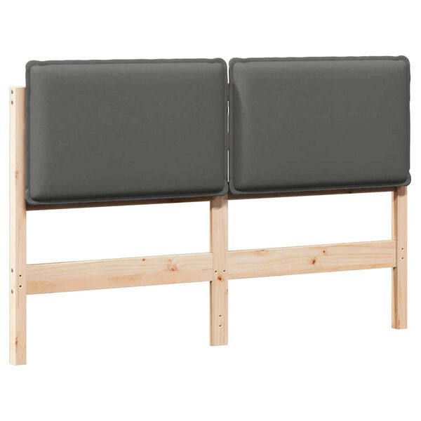vidaXL Mīkstināts gultas galvgalis Dabīgs un gai&scaron;i pelēks 150 cm