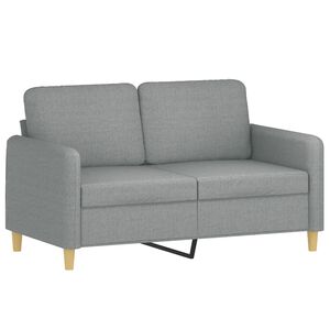 vidaXL divvietīgs dīvāns, gai&scaron;i pelēks, 120 cm, audums